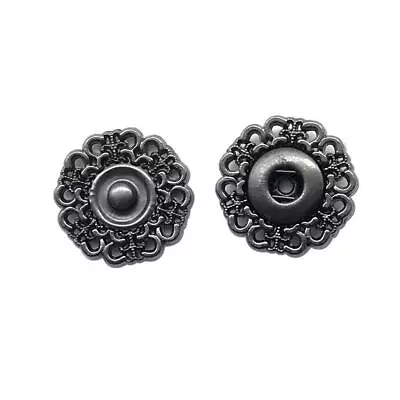 10 Sets Metal Snap Buttons Clasp Buttons Hollow Flower Sewing Press Studs But... • $13.98