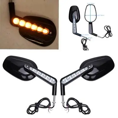 $79.34 • Buy Black Muscle Rear View Mirrors LED Turn Signals For Harley V Rod VRSCF 2009-2017