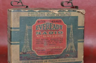 Vtg 1924  Eveready Radio Battery No 771 4-1/2 Volt  C  Vacuum Tube Radio Display • $35