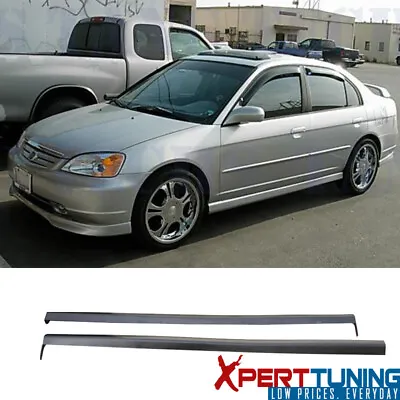 Fits 01 02 03 04 05 Honda Civic 2 4Dr RS Style Side Skirts Spoiler - PP • $94.99