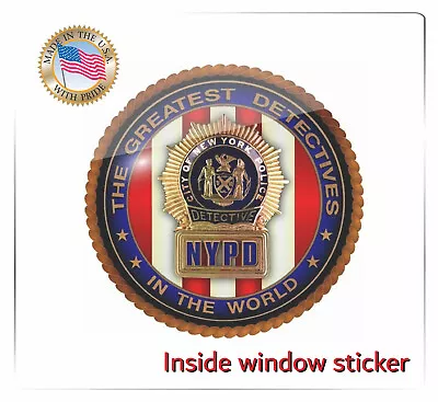 Nypd Sticker Inside Window Mount Decal Car Made In Usa • $5.99