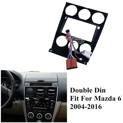 New For 2004-2016 Mazda 6 Stereo Radio Double Din Install Dash Panel Kit Harness • $54.99