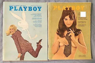 2 Playboy Magazines March & April 1969 Penny James Lorna Hopper Sharon Kristie • $24.88