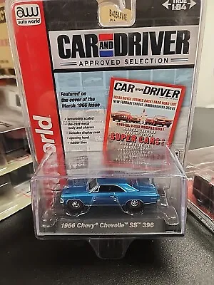 Auto World 1/64 AW Premium 2013 Car & Driver Blue 1966 Chevy Chevelle SS 396 • $34.99