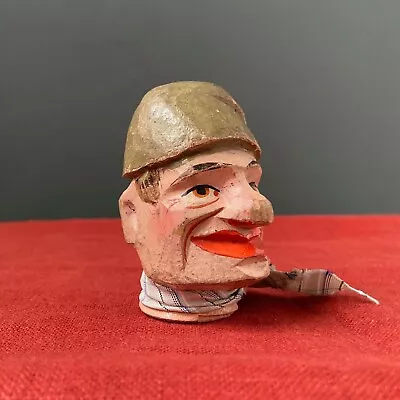 £63.79 • Buy Antique MAN Puppet Head ~ Early 1900s Carved Wood Victorian Punch And Judy Toy