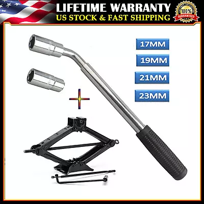 Scissor Jack 2 Ton W Handle+Extendable Lug Wrench Spare Tire Repair Remover Kit • $42.99