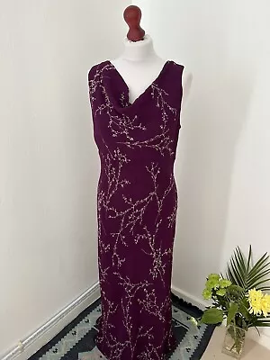 J.Taylor Purple Long Maxi Full Lining Women Sleeveless Holidays Dress Size 14 • £10