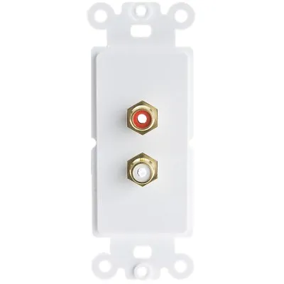 White Decora Wall Plate Insert RCA Stereo Red/White  301-2002 • $4.49