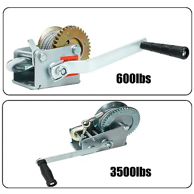 600lbs / 3500LBS Hand Winch Heavy Duty Steel Cable Crank Gear For Boat Trailer • $23.88