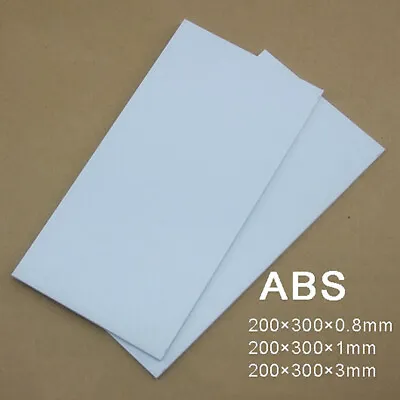 White ABS Sheet Plate Hard Plastic Board | 0.8/1/3mm Thick | Size: 200×300mm • £3.06