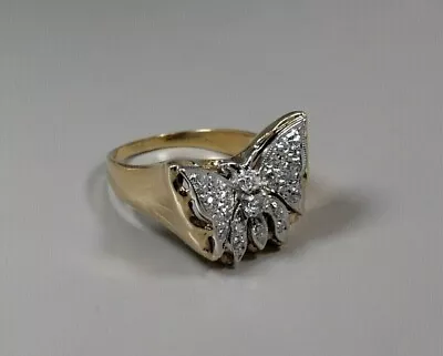 2 Ct Round Real Moissanite Butterfly Engagement Ring 14k Yellow Gold Plated • $112.50