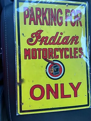 Metal Vintage Style Indian Motorcycle Sign White • $9.99