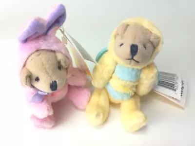 Dogs In Easter Costumes Miniature Plush Articulating 4 Inch Lot Of 2 Tags • $14.95