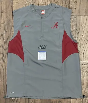 $499.99 • Buy Coach Nick Saban SIGNED Alabama Nike Vest  W/ PSA COA ~ Crimson Tide Football