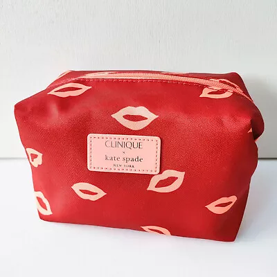 CLINIQUE X Kate Spade Red Makeup Cosmetic Bag/Travel Pouch Brand New • $29.95