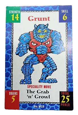 Monster In My Pocket Wrestlers Grapple Card 19 Grunt 4 • $2.47