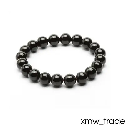 Black Magnetic Round Bead Hematite Bracelet Pain Relief Therapy Arthritis • £3.99