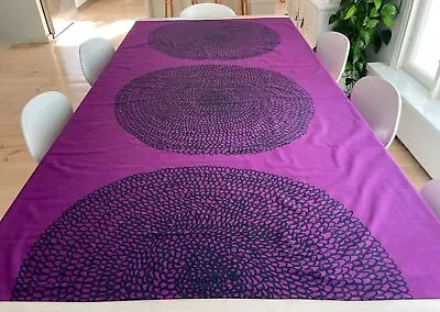 Purple Marimekko Fabric Panel Tablecloth Or Curtain Scandinavian Home Decor • $100.73