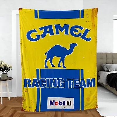Vintage Style Retro Camel Racing Team Ultra-Soft Micro Fleece Blanket • $39.99