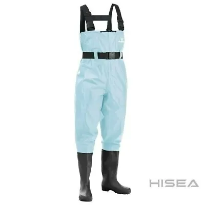 Fishingsir Blue 2-Ply Nylon PVC Waterproof Fishing Chest Waders (US Sz 6M / 8W) • $46.99