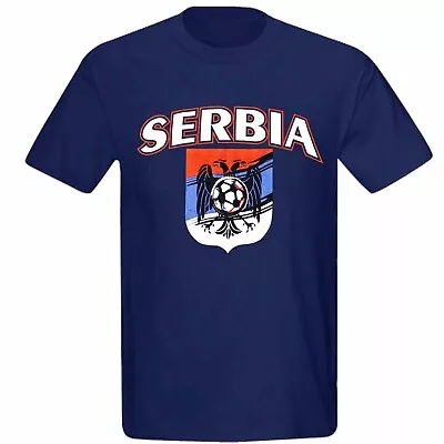 New SERBIA Flag Adults T-Shirt Serbia Sports Fans T-Shirt Serbia Cotton Tee • $6.20