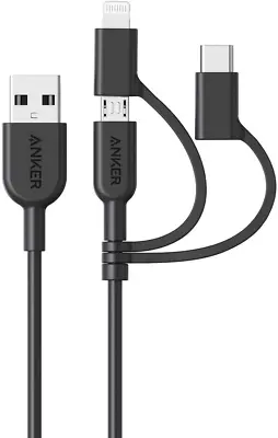 $51.95 • Buy Anker Powerline II 3-In-1 Cable, Lightning/Type C/Micro USB Cable For Iphone, Ip