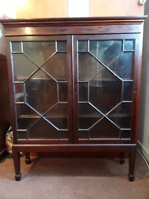 £37 • Buy Mid-century Display Unit With Glass Doors Mahogany Colour