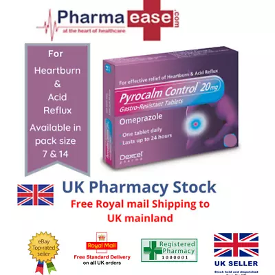 £9.99 • Buy Pyrocalm Control 20mg Tablets For Heartburn & Acid Reflux 