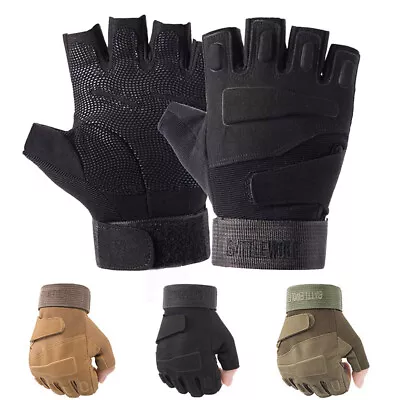 Tactical Fingerless Gloves Military Combat Shooting Half Finger Gloves For Mens • $12.99