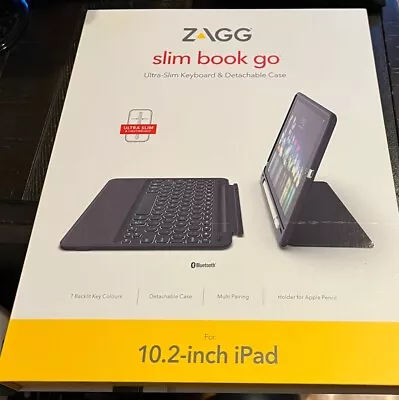 $39.99 • Buy New Zagg Slim Book Go Bluetooth Keyboard Case For Ipad 10.2'' 7th 8th 9th Gen