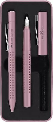 Faber-Castell Fountain Pen M/Ballpoint Pen Set Grip 2010 Rose Shadow (US IMPORT) • £34.50