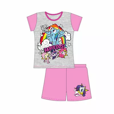 Girls My Little Pony MLP Shortie Short Pyjamas Age 4-5 5-6 7-8 9-10 Yr Pink • £5.99