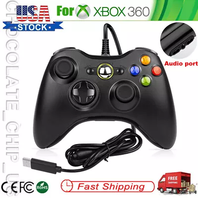 Wired USB Game Controller Gamepad For Microsoft XBOX 360 & PC WIN 7 8 10 Black  • $16.89