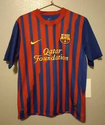 FCB Qatar Foundation MESSI #10  Barcelona Unicef Soccer Jersey Size M • $54.99