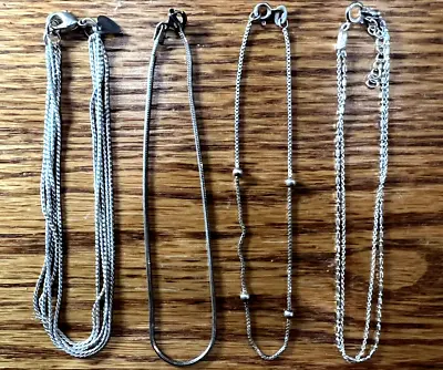 Lot Of 4 Vintage Sterling Silver Bracelets Anklets Unisex 9.2  • $60