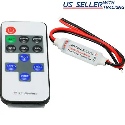 12V Mini Controller Inline Dimmer With RF Wireless Remote For LED Strip Light • $6.69