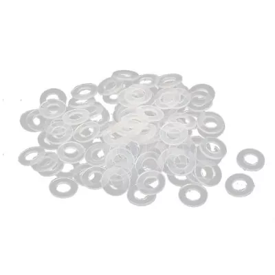 100pcs Flat Nylon Insulation Spacer Washer Gasket Rings Clear M3 X 6mm X 0.5mm • $13.03