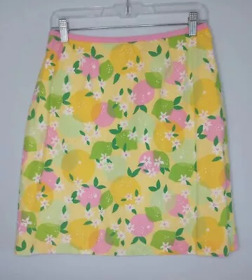 Lilly Pulitzer Skirt Size 10 Back Zip Vibrant Citrus Fruits Vintage  • $24.99