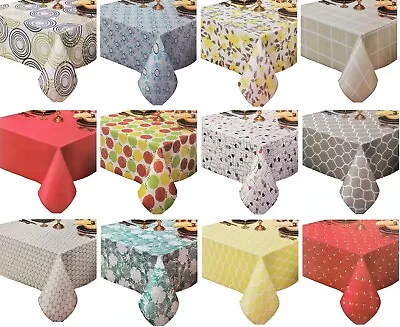 Heavy Duty Kitchen Tablecloth Textile Vinyl Flannel Backed Size & Pattern  • $13.79