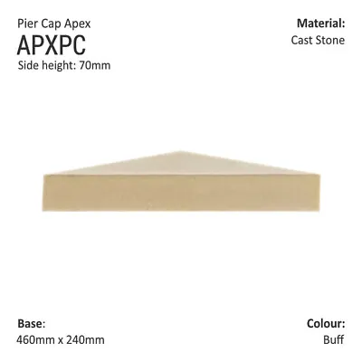 Apex Pier Cap 460mm X 240mm Cast Stone 3 Colours Free UK Mainland Delivery • £49.99