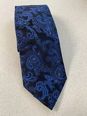 Alfani Mens Blue Silk Necktie ~ Business Dress Neck Tie • $12
