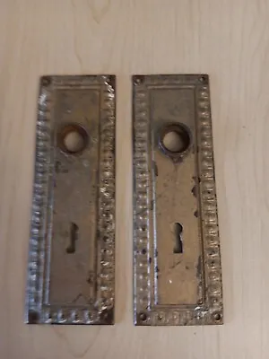 Vintage  Colonial  Pressed Metal Door Knob Plates • $17.50