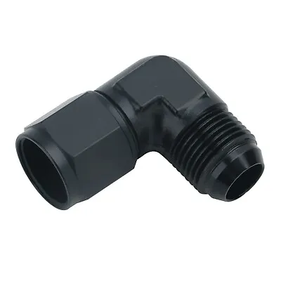 $9.99 • Buy 8AN Female To 8AN Male Flare Swivel Hose Fitting Adapter 90° Degree Aluminium