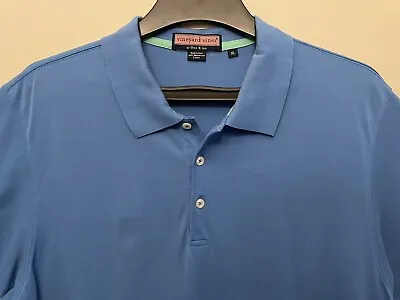 Vineyard Vines Polo Shirt Men’s XL Solid Blue Short Sleeve Mercerized Cotton • $6.95