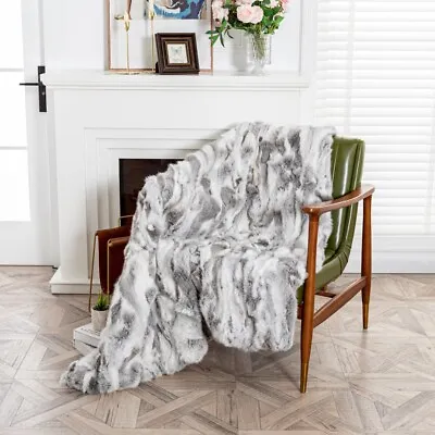 Luxury Soft Real Rabbit Fur Throw Warm Large Sofa Bedspread Blanket 55.1 X62.9  • $109.24