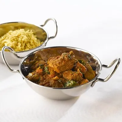 15cm Stainless Steel Indian Balti Karahi Metal Curry Serving Table Dishes Bowl • £3.99