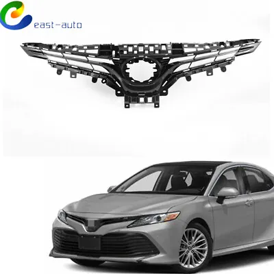 For 2018 2019 2020 Toyota Camry LE XLE Glossy Black Front Bumper Upper Grille • $40.03