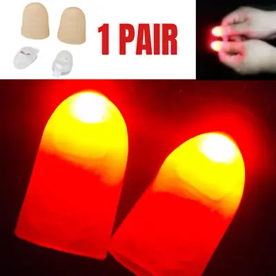 LED Finger Thumbs Light Red Color Magic Party Show Lamp Funny Set Of 2 • $7.99