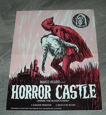 Horror Castle Promo Horror Movie Pressbook Rossana Podesta Christopher Lee • $9.99