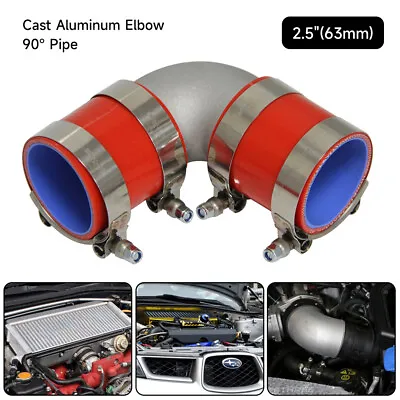 2.5  63mm Peformance 90 Degree Cast Aluminum Elbow Intercooler Turbo With Hose • $52.24